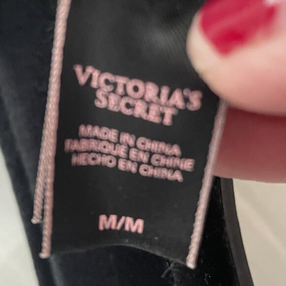 Victorias Secret Bling Velvet Slides Slippers Flip Flips Rhinestone Med fits 8-9 - Picture 7 of 10